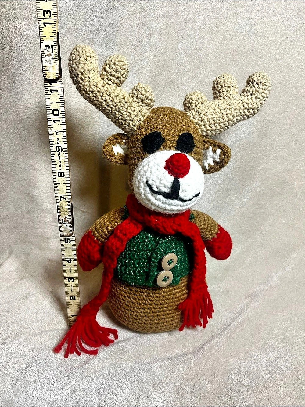 Handmade Crochet Reindeer Holiday Decor